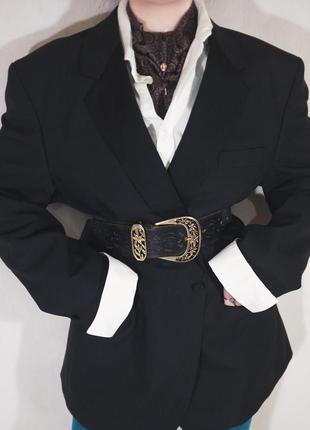 Вінтажний шерстяний чорний піджак смокінг skopes
(класичний, оверсайз, жакет, класичний, повсякденний, базовий)4 фото