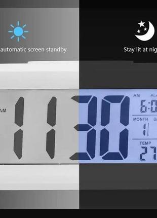 Годинник настільний термометр будильник дата st8020 на батарейках.5 фото