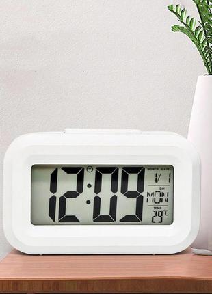Годинник настільний термометр будильник дата st8020 на батарейках.8 фото