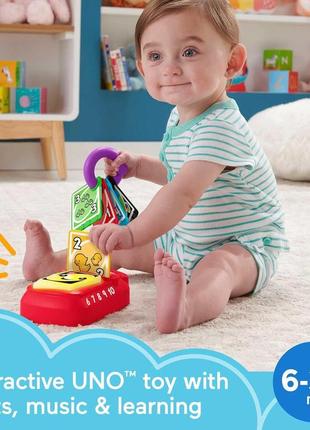 Інтерактивна іграшка uno малюкам. fisher price laugh музика та світло код/артикул 75 5084 фото