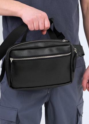 Чоловіча сумка через плече для повсякденного використання, слінг з зертистої екошкіри