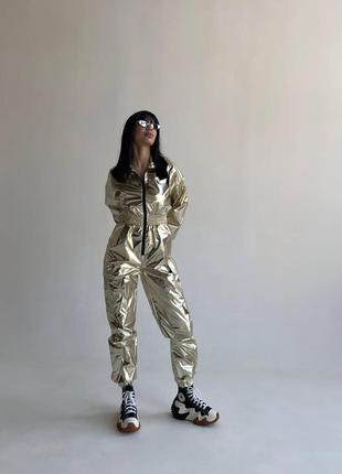Комбінезон astronaut metalic  / костюм астронавта блискучий з металізованої плащівки7 фото