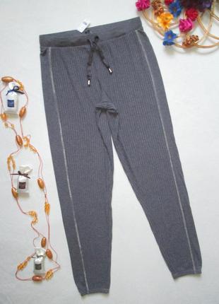 Бесподобные трикотажные брюки спортивного типа серый меланж в рубчик boux avenue1 фото