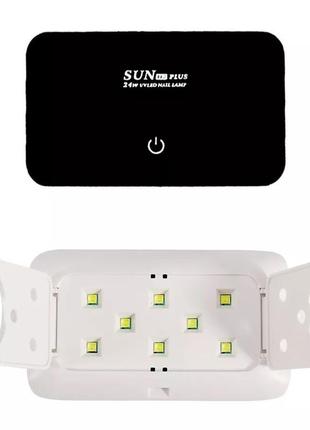 Компактная uv/led лампа sun h7 plus 24w для ногтей на usb кабеле, черный3 фото