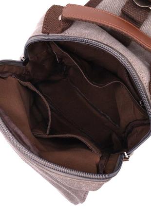 Оригинальная сумка через плечо из плотного текстиля vintage 22442 серый4 фото