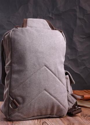 Оригинальная сумка через плечо из плотного текстиля vintage 22442 серый8 фото