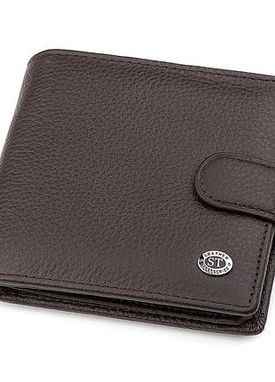 Мужской кошелек st leather 18347 (st153) функциональный коричневый