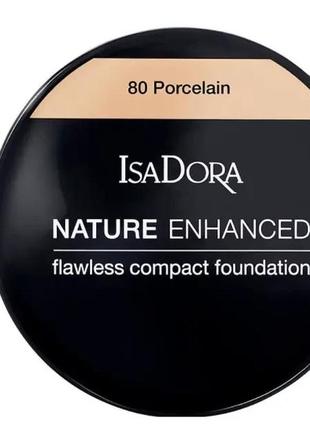 Тональная пудра для лица isadora nature enhanced flawless compact foundation 80 - porcelain3 фото