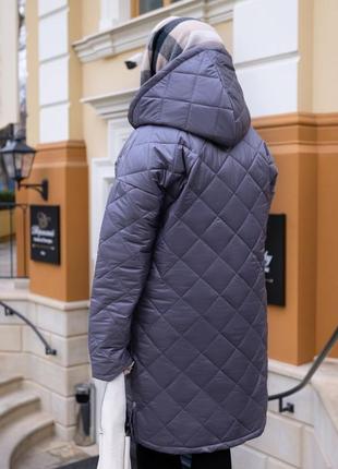 Куртка жіноча демі подовжена сіра 48-50, 52-54, 56-58, 60-62, 64-662 фото