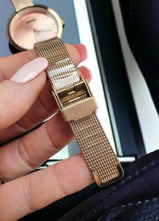 Женские классические наручные часы с металлическим браслетом skmei 1291rg  розовое золото10 фото