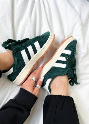 Женские кеды adidas campus green из натуральной замши8 фото