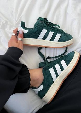 Женские кеды adidas campus green из натуральной замши7 фото