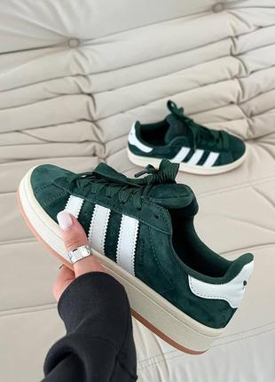 Женские кеды adidas campus green из натуральной замши2 фото