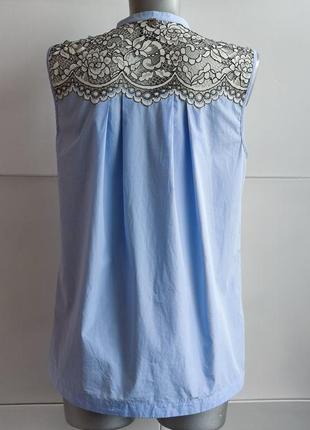 Блуза  twinset блакитного кольору з мереживом6 фото