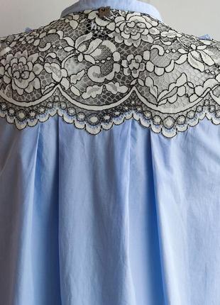 Блуза  twinset блакитного кольору з мереживом9 фото