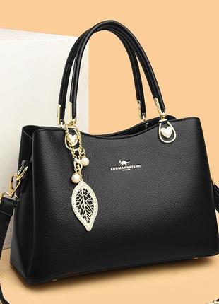Женская сумка классическая из экокожи черная