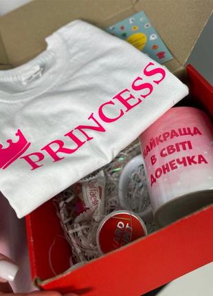 Подарунковий набір. футболка princess та чашка  найкраща у світі донечка