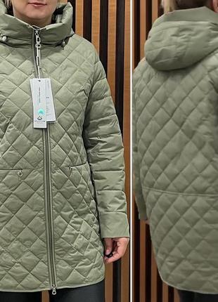 Куртка женская стеганая р.48-58 демисезонная утепленная куртка с капюшоном фабрика китай