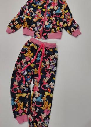 Яркий трикотажный костюм kids couture с минни и микки 5-6 лет