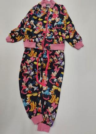 Яркий трикотажный костюм kids couture с минни и микки 5-6 лет