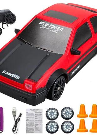 Машинка для дріфту на радіокеруванні 1:24 toyota ae86 sprinter trueno 4wd - немає коробки!1 фото