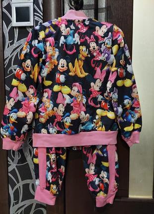 Яркий трикотажный костюм kids couture с минни и микки 5-6 лет