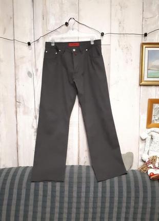 Серые тонкие джинсы  классические брюки прямые свободные р l1 фото