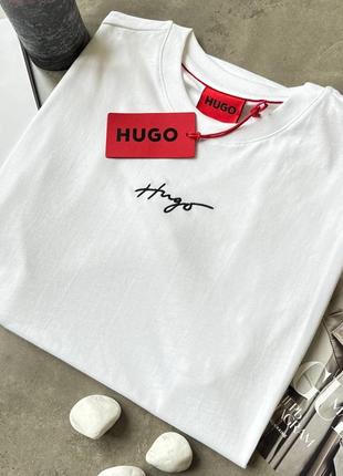 Мужская белая футболка hugo boss оригинал біла оригінальна футболка hugo boss