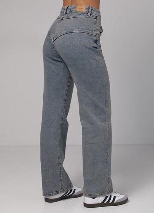 Жіночі джинси straight з фігурною кокеткою4 фото