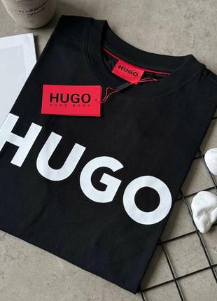 Мужская чёрная футболка hugo boss оригинал чорна чоловіча футболка hugo boss оригінал