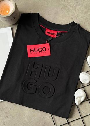Мужская чёрная футболка hugo boss оригинал чорна чоловіча футболка hugo boss оригінал