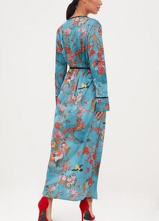 Платье кимоно, редкая вещь, на запах от zara длинное стильное японский принт3 фото