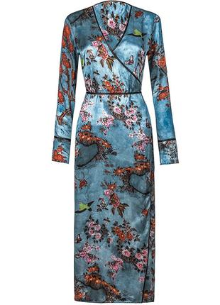 Платье кимоно, редкая вещь, на запах от zara длинное стильное японский принт4 фото