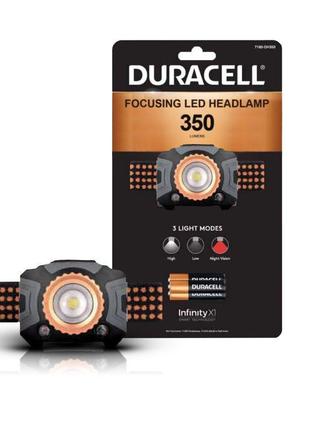 Ліхтар налобний duracell 7180-dh350se (3*aaa, 350lm, 60m, 3 реж, ipx4)