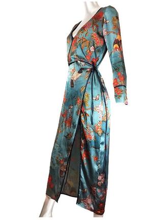 Платье кимоно, редкая вещь, на запах от zara длинное стильное японский принт8 фото