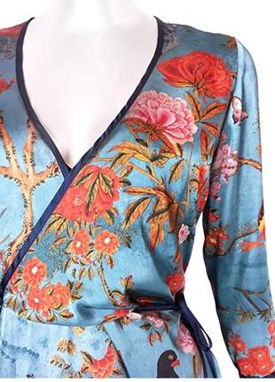Платье кимоно, редкая вещь, на запах от zara длинное стильное японский принт7 фото