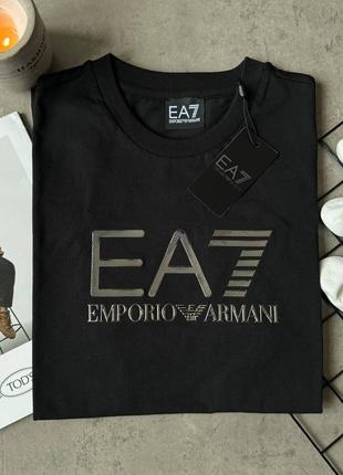 Мужская чёрная футболка emporio armani чорна чоловіча футболка emporio armani оригінал