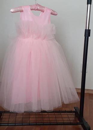 Святкова сукня рожева пудра.4 фото