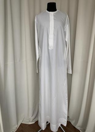 Мусульманская арабская туника балахон платье белая