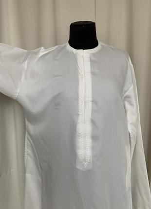 Мусульманская арабская туника балахон платье белая