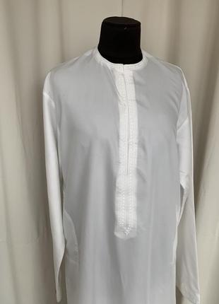 Мусульманская арабская туника балахон платье белая