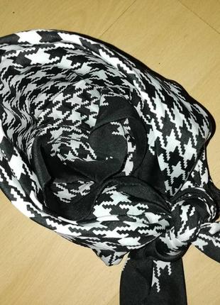 Трендовый платок бандана гусиная лапка черно-белая3 фото