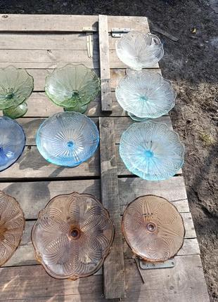 Радянська скляна ваза для фруктів цукерок бутербродниця цукерниця ссср