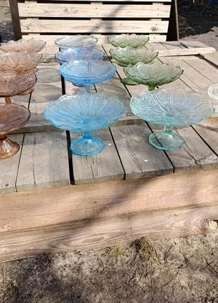 Радянська скляна ваза для фруктів цукерок бутербродниця цукерниця ссср