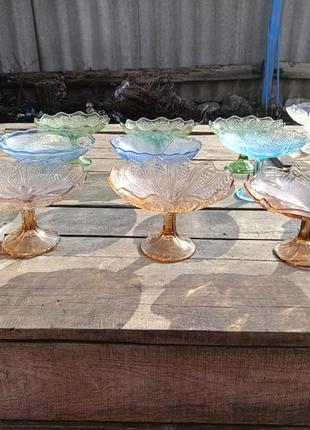 Радянська скляна ваза для фруктів цукерок бутербродниця цукерниця ссср