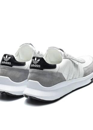 Мужские кожаные кроссовки adidas (адидас) grey, мужские кеды весна осень серые. мужская обувь3 фото