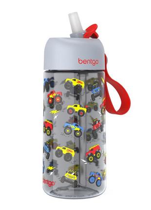 Дитяча пляшка для води 445 мл (машинки) bentgo usa1 фото
