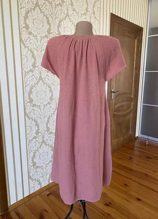Uniqlo u  💯 % оригинал  фирменное хлопково-льняное платье из шикарной графированной ткани2 фото