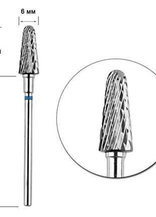 Фреза твердосплавная конус усеченный диаметр 6 мм staleks pro, синяя
