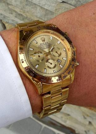 Золотий унісекс наручний годинник rolex / ролекс
